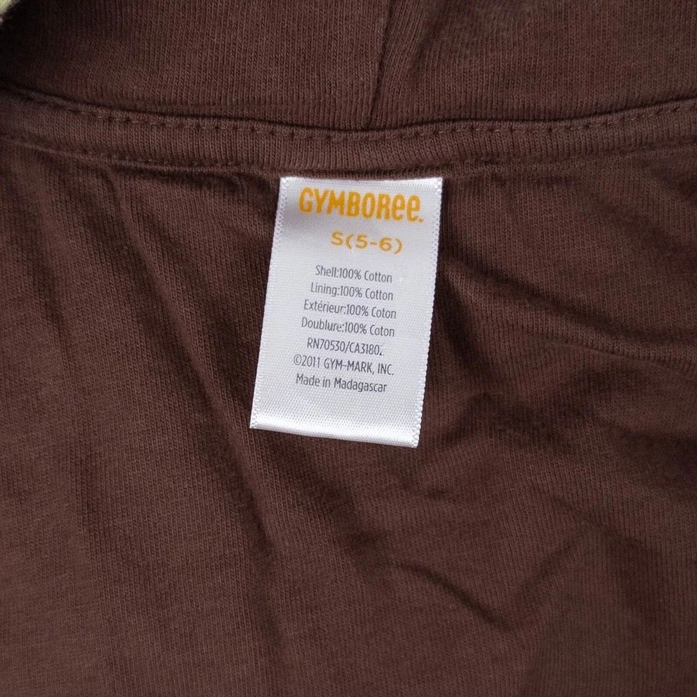 Gymboree Floral Hoodie Kids 5-6 Brown Sunflower Print Zip Front Sweatshirt‎